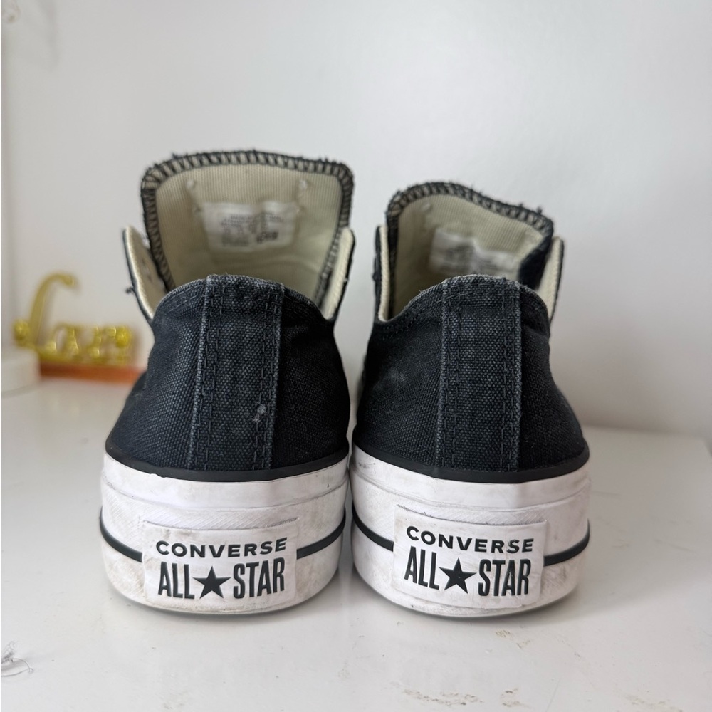 Converse Chuck Taylor All Star Platform Low Top Black White – Women’s Size 7.5 - Picture 6 of 14